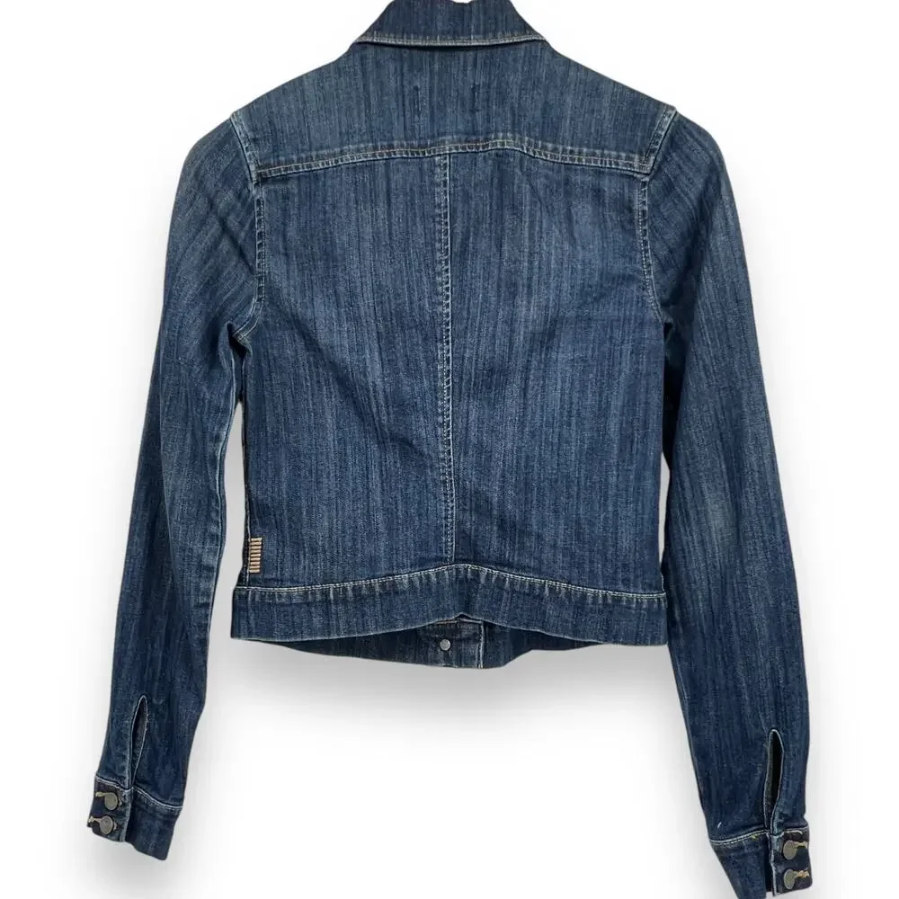 Paige Denim Jacket Women's S Dark Wash Jean Jacket Button Down Collared - Picture 2 of 8